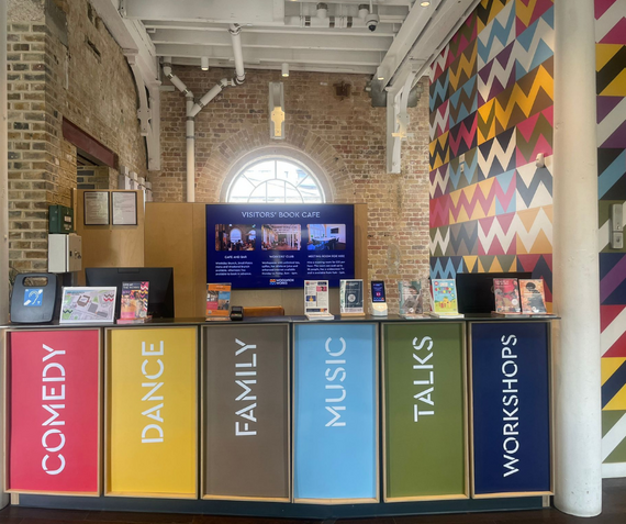 The Welcome Desk in the foyer at Woolwich Works