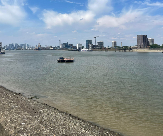 The River Thames outside the Visitors' Book Cafe at Woolwich Works