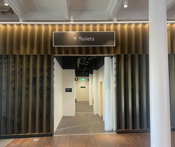 The foyer toilets in the main entrance at Woolwich Works