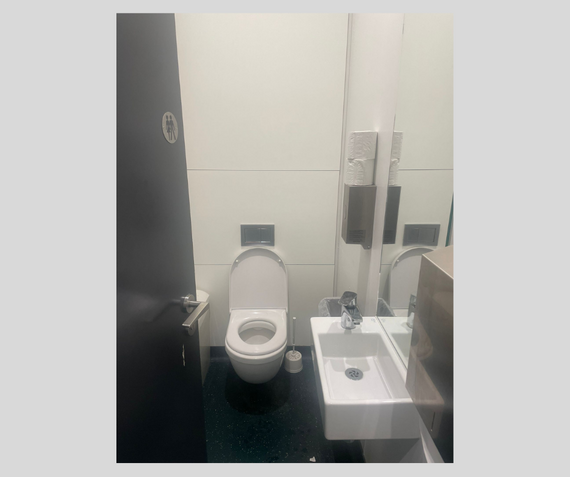 Inside one of the gender neutral toilets at Woolwich Works